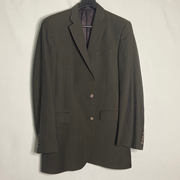 BURBERRY LONDON GRAY STRIPEWOOL TWO BUTTONS MEN SUIT BLAZER SIZE 40